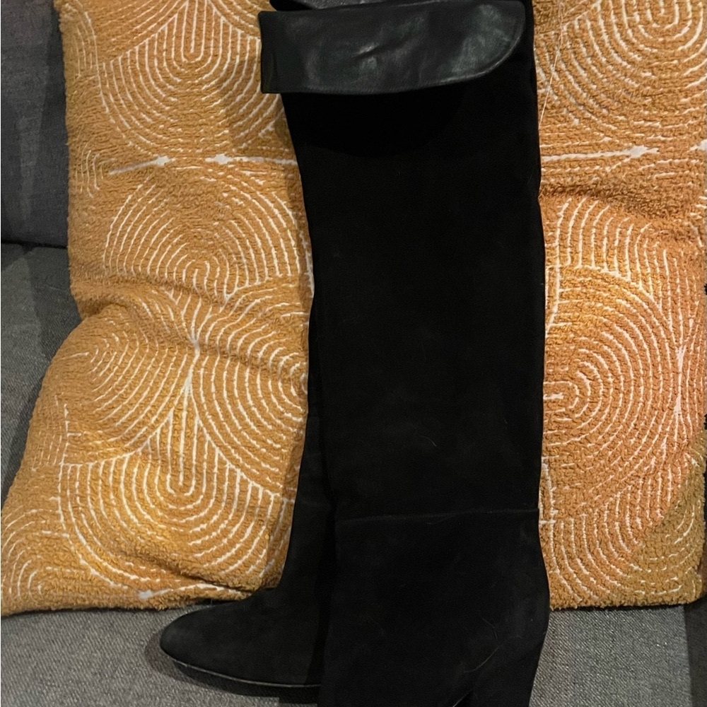 Sergio Rossi Black Over-the-Knee Suede boots - size 39.5 (9.5)